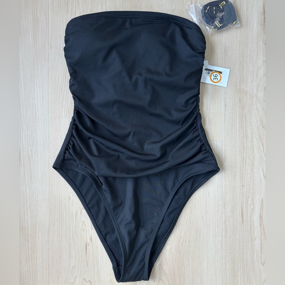 Shade and Shore Black Strapless Swimsuit